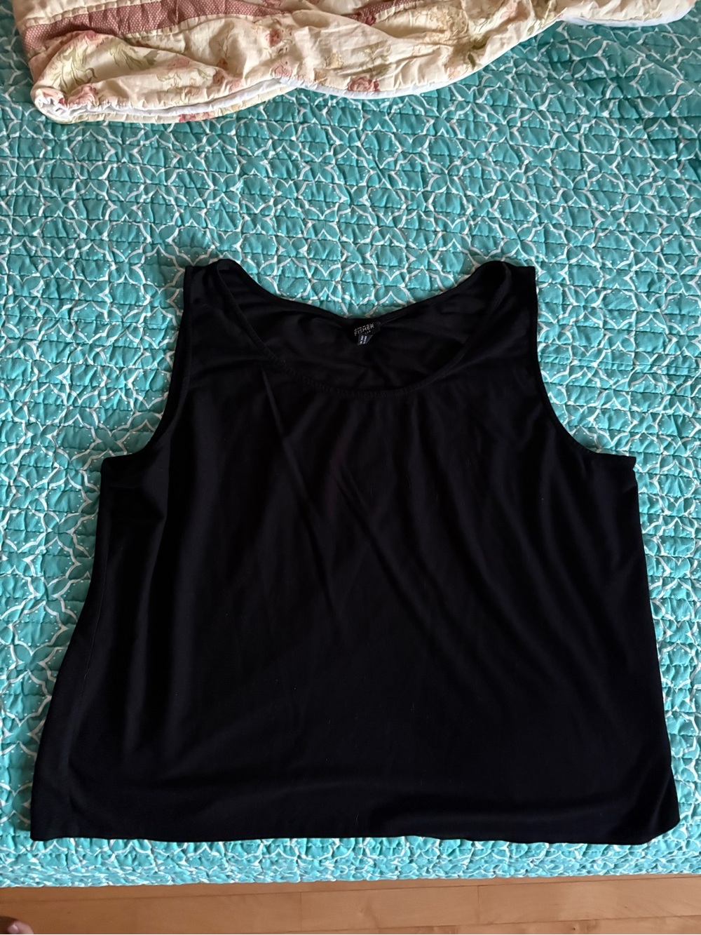 Eileen Fisher Black Sleeveless Tank Top Size 3X Stretch Rayon Blend